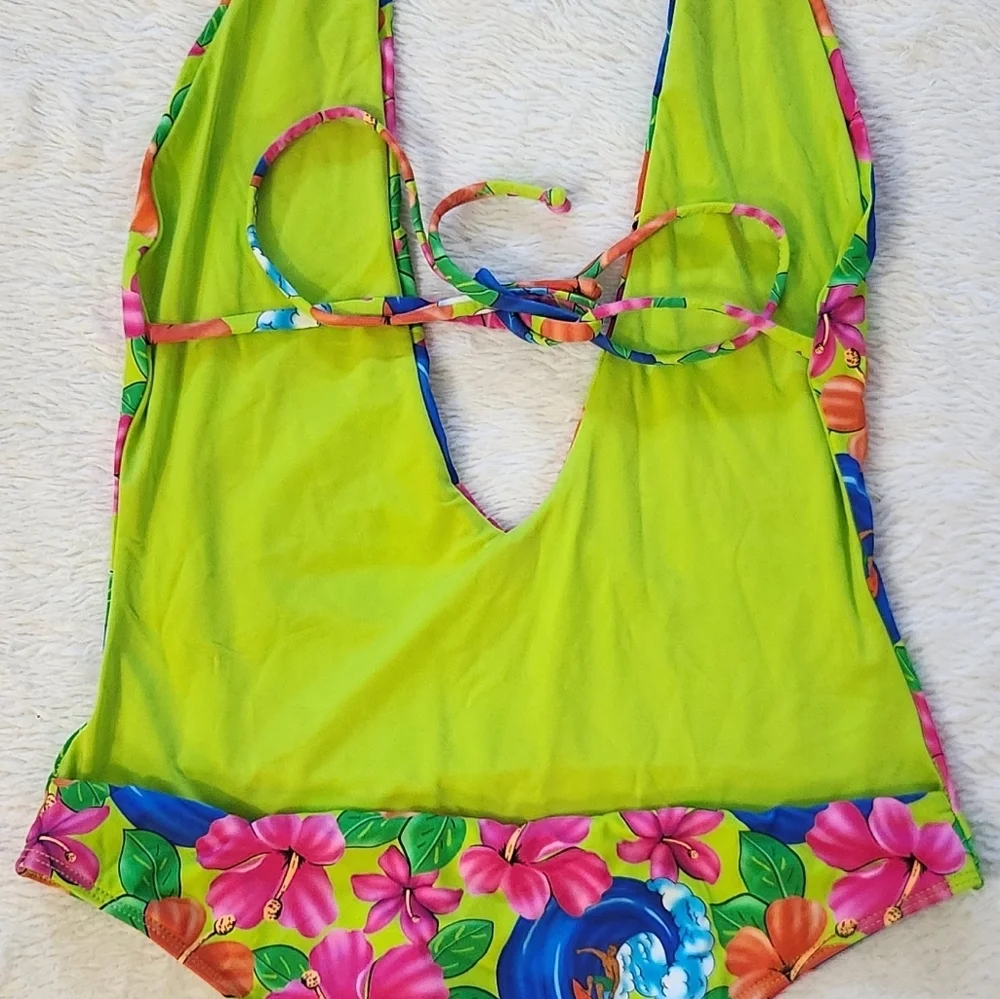 New!Frankie's Bikinis Paulina One‎ Piece in Neon Surfer